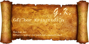 Gábor Krisztián névjegykártya